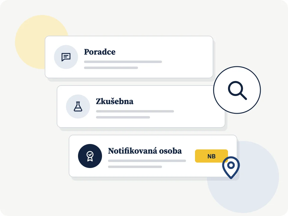 Ilustrace: adresář poradců, zkušeben a notifikovaných osob